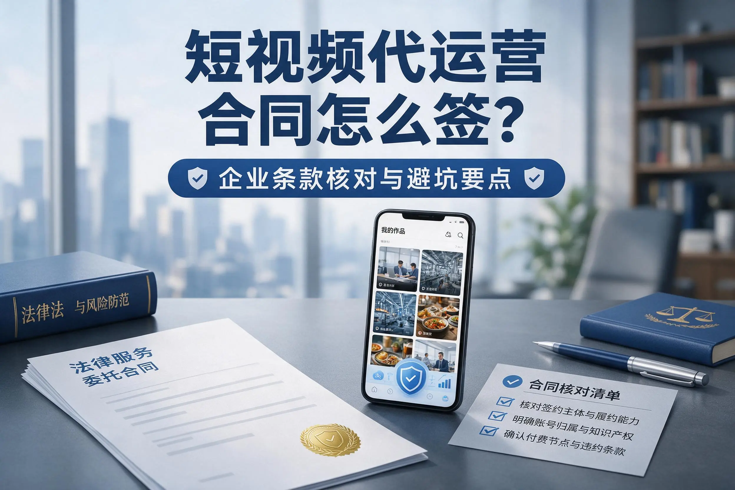 短视频代运营合同怎么签？九江企业条款核对与避坑要点
