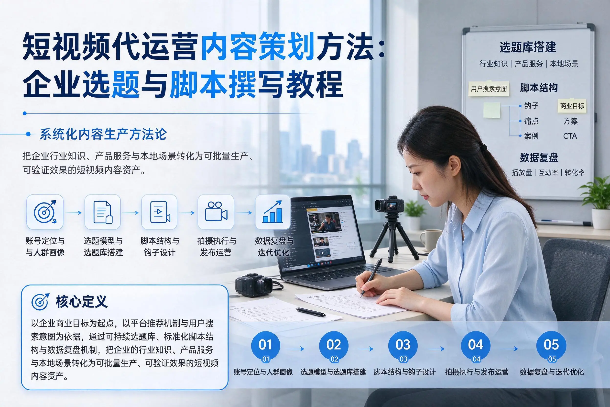 短视频代运营内容策划方法：九江企业选题与脚本撰写教程