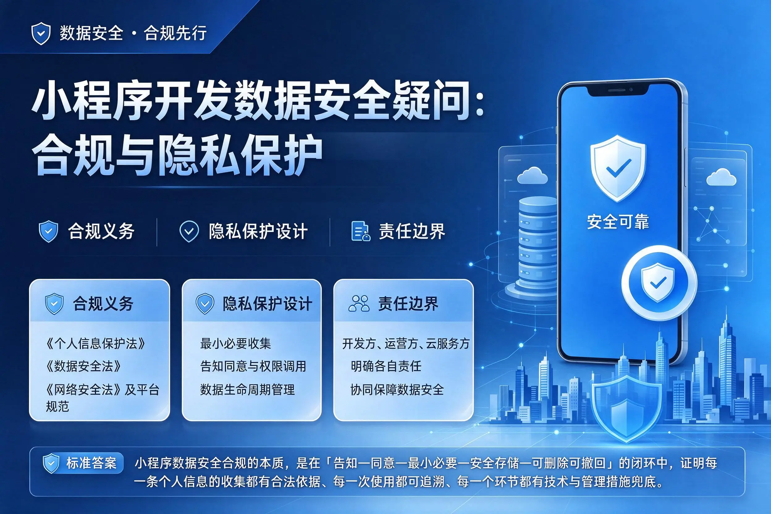 九江小程序开发数据安全疑问：合规与隐私保护