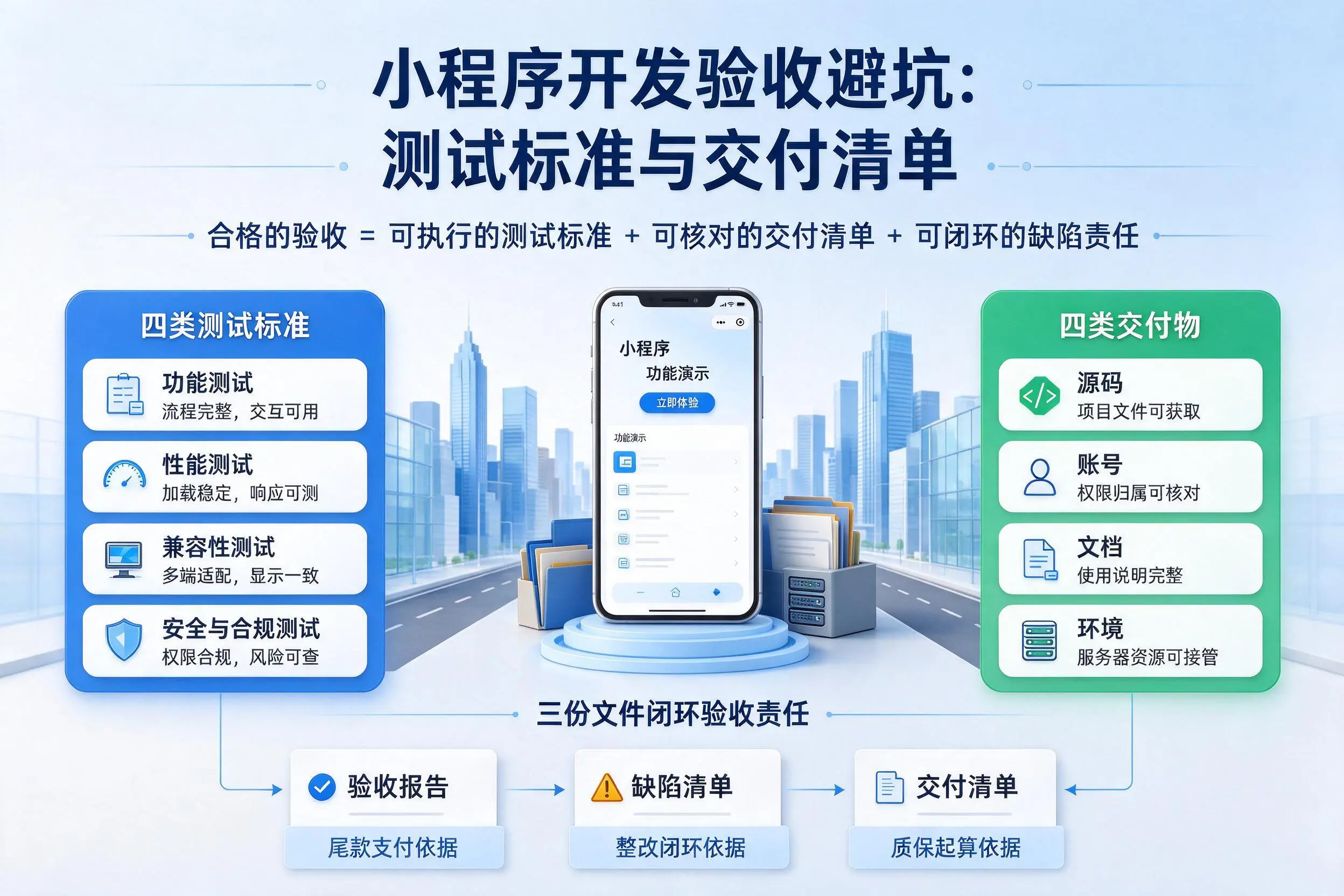 九江小程序开发验收避坑:测试标准与交付清单
