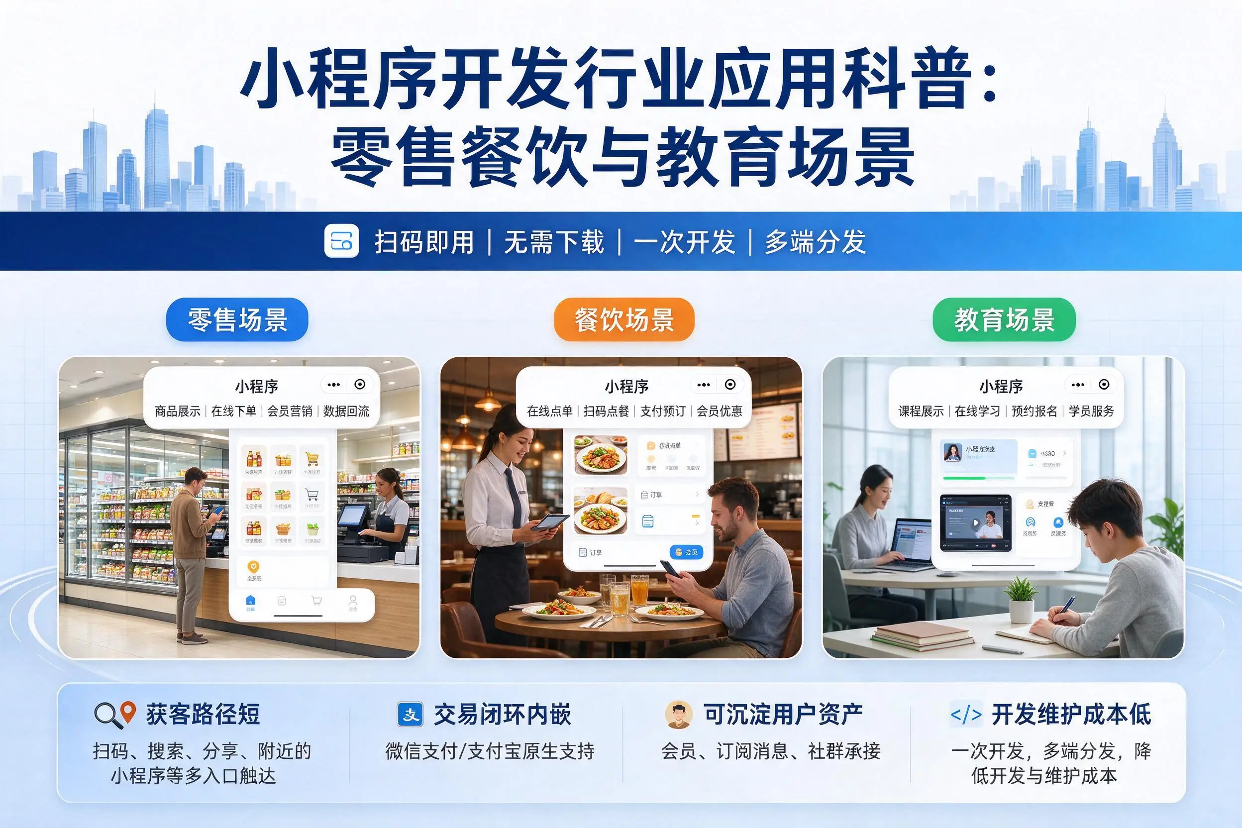 九江小程序开发行业应用科普：零售餐饮与教育场景