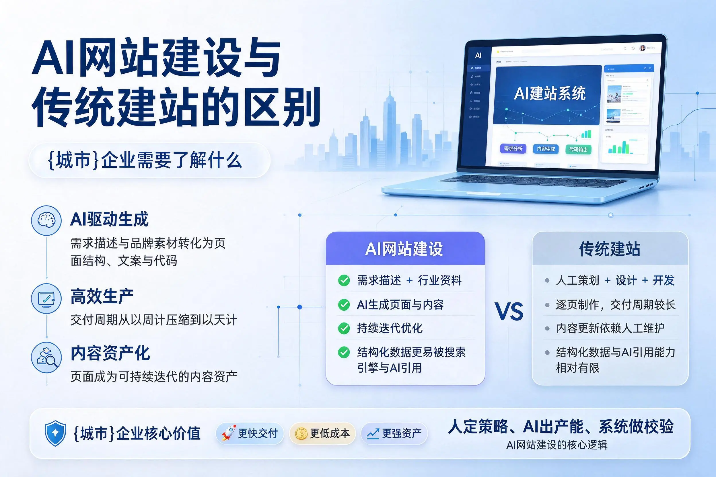 AI网站建设与传统建站的区别，九江企业需要了解什么