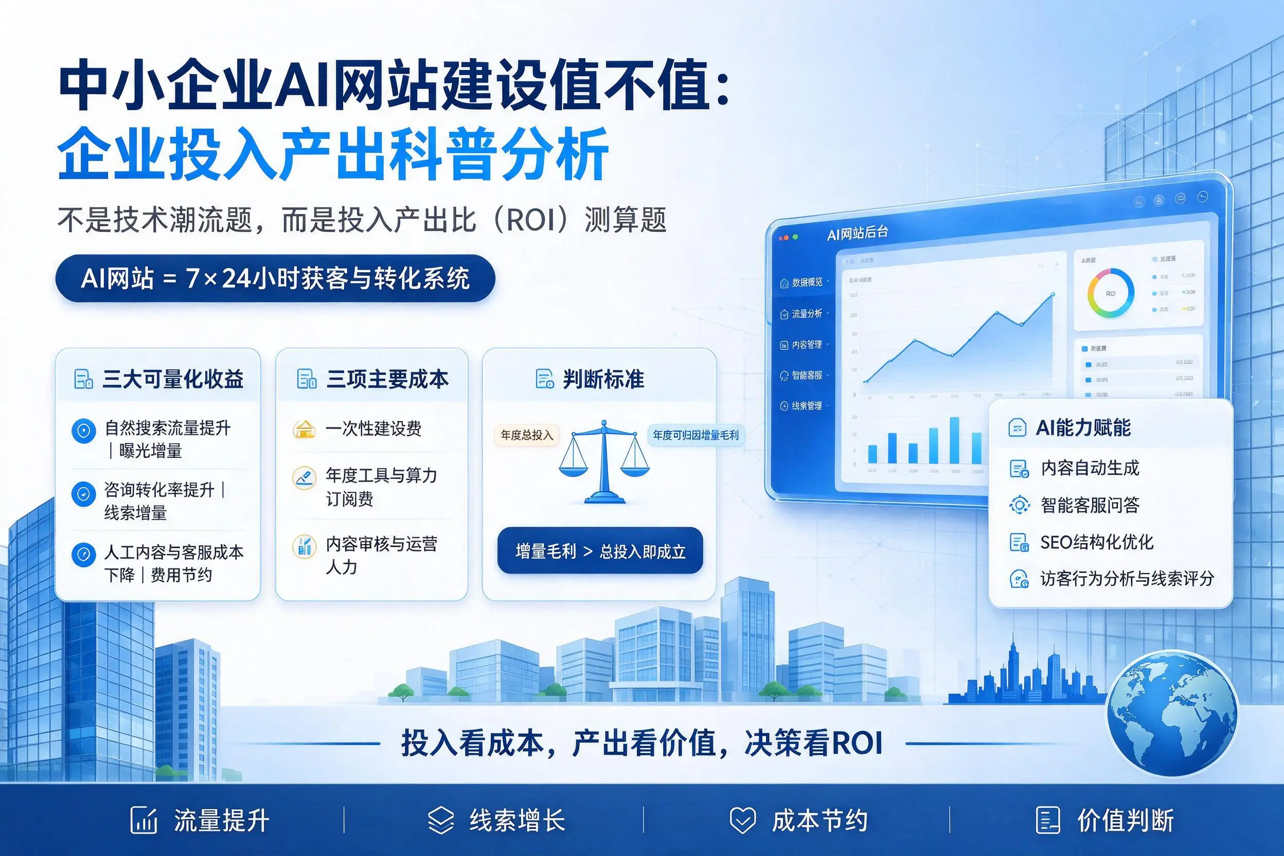 中小企业AI网站建设值不值：九江企业投入产出科普分析