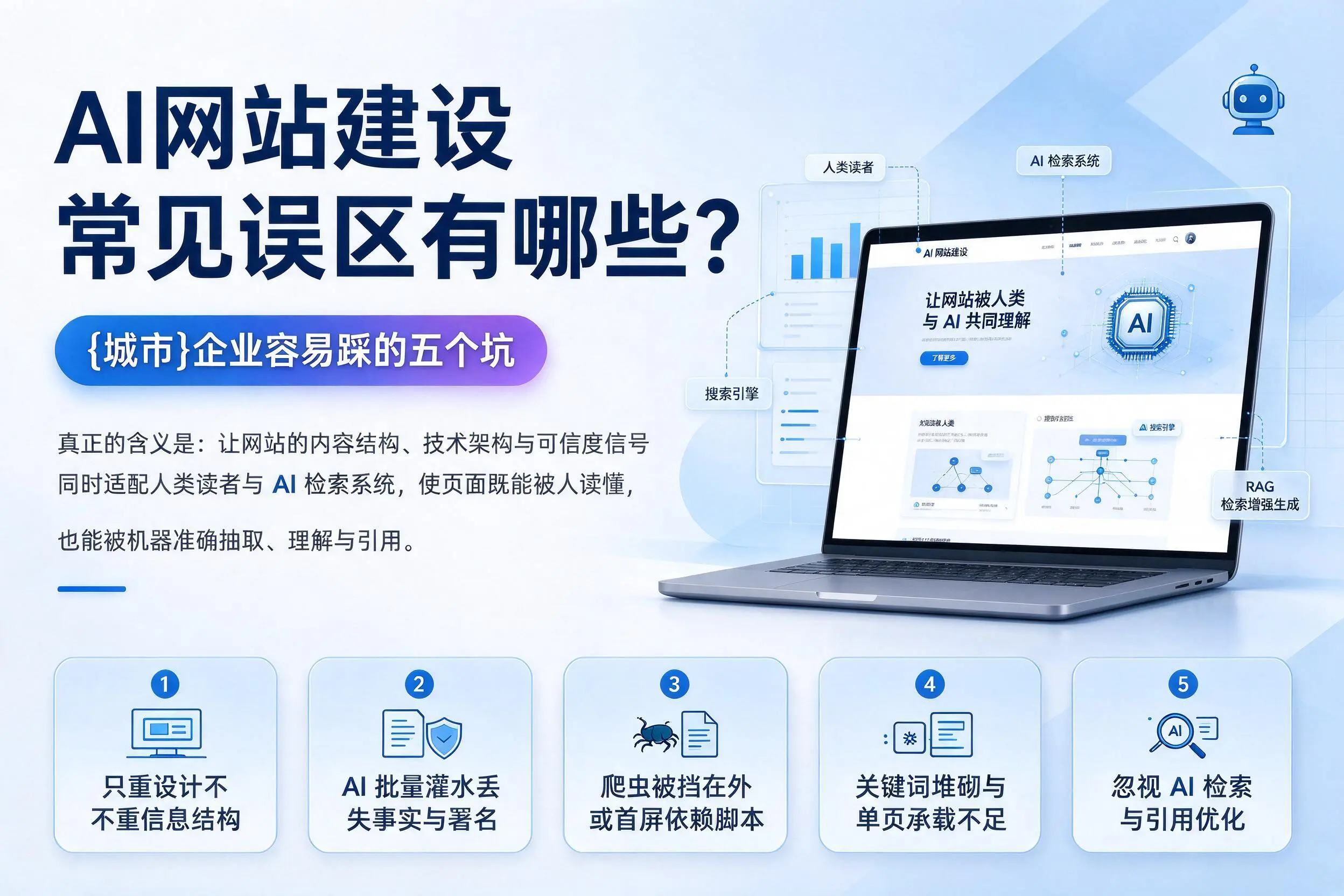 AI网站建设常见误区有哪些？九江企业容易踩的五个坑
