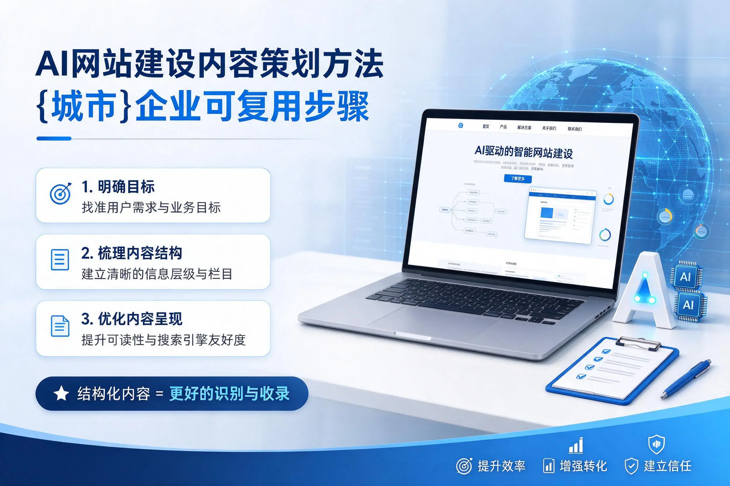 AI网站建设内容策划方法,九江企业可复用步骤