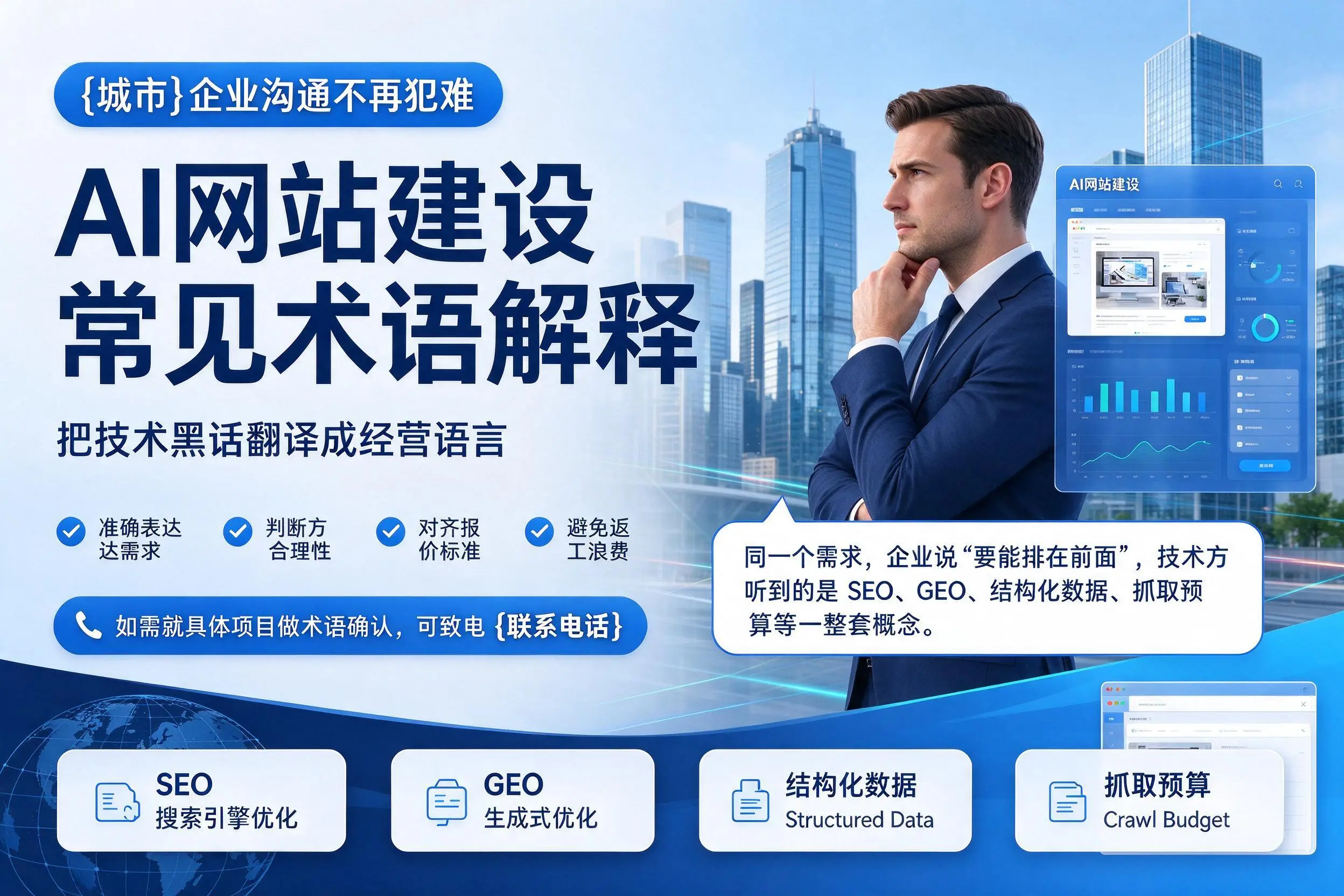 AI网站建设常见术语解释，九江企业沟通不再犯难