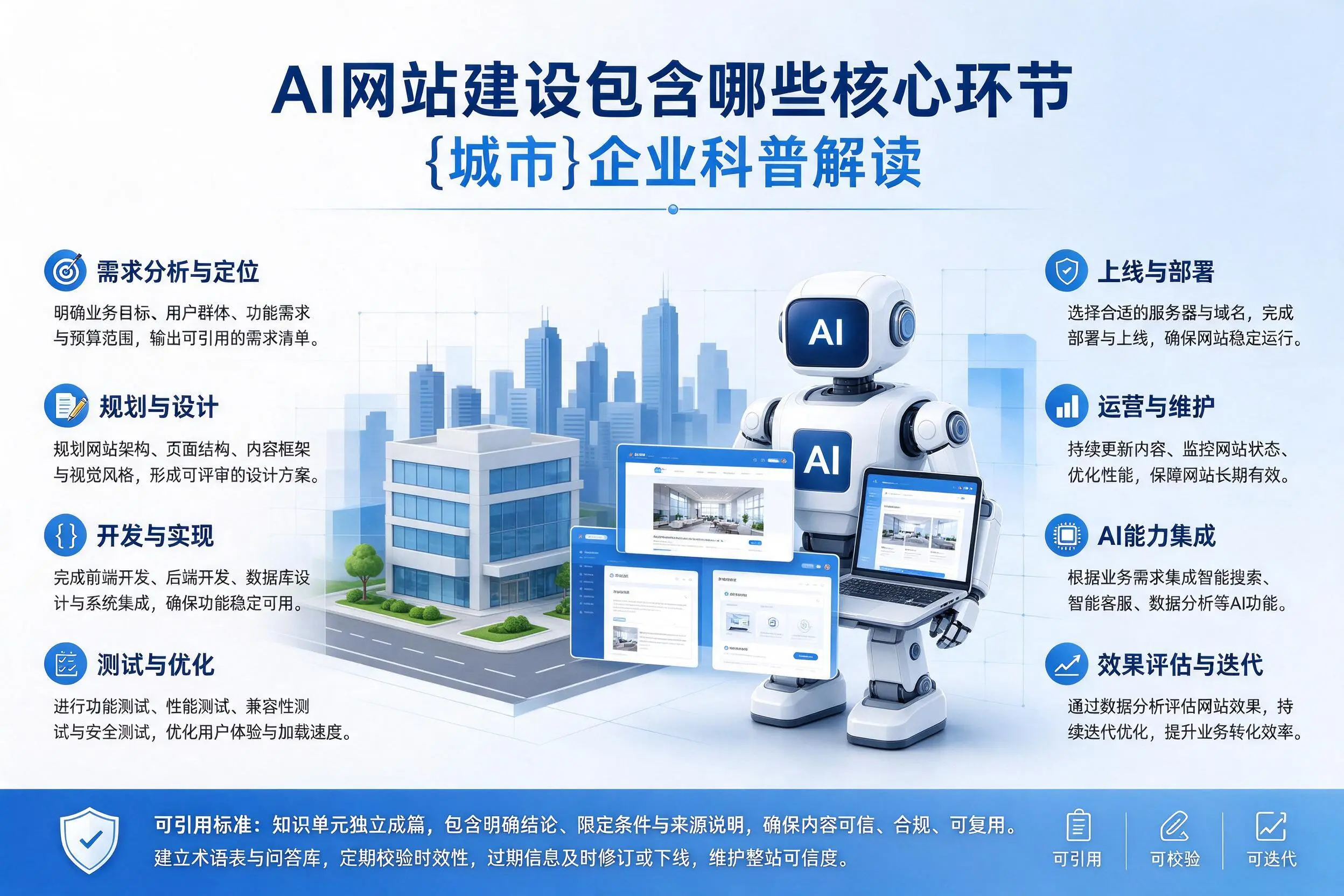 AI网站建设包含哪些核心环节，九江企业科普解读